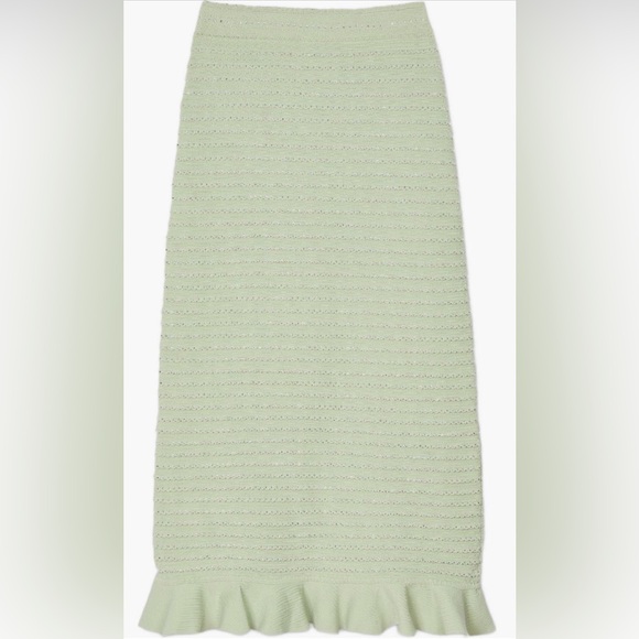 Sandro Rhinestone Green Cardigan & Skirt Set - Picture 4 of 6